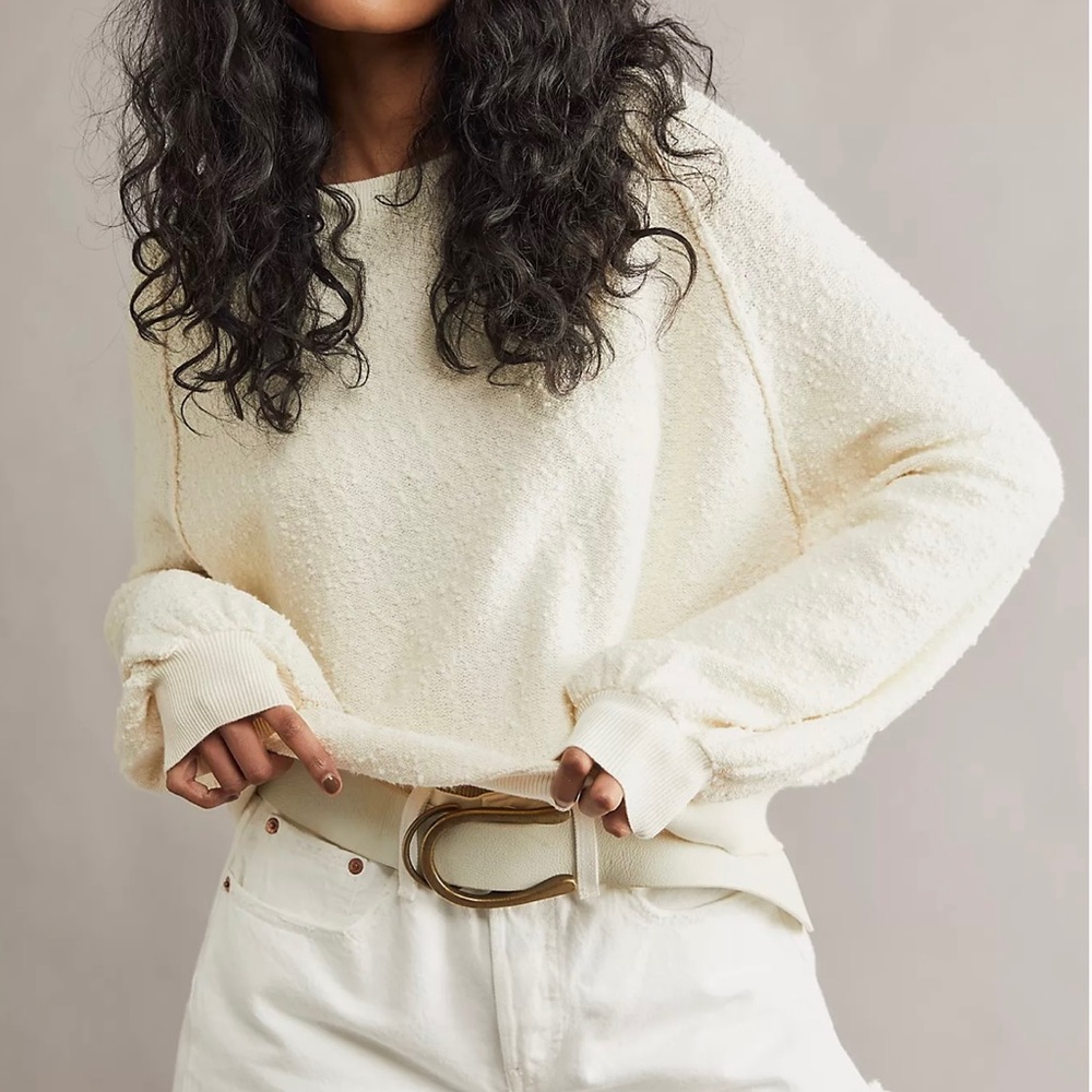 Free People Found My Friend Pullover in Cream - Picture 1 of 9